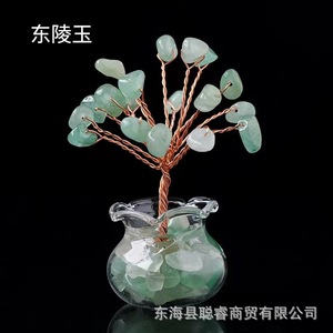 <b>Crystal</b> <b>Tree</b> Mini Vase Handmade Decor Home Car Ornament Natural Stone Pebble Money <b>Tree</b> Gift - Product Image 4