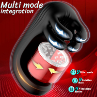 360 °   Masturbateur masculin automatique à léchage et succion, mode rotatif, fonction de pétrissage, jouet de simulation de fellation, jouet sexuel pour adultes