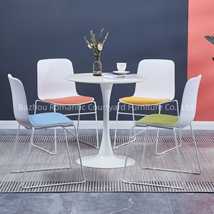 Luxury Dining <strong>Chairs</strong> Soft Seats Customized Different Colors Plastic Stacking Metal Legs Cushion Seat Dining <strong>Chairs</strong> - Product Image 1