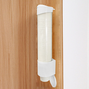Portavasos desechable de papel, portavasos de plástico a prueba de polvo con tapa, dispensador automático de vasos, organizador de vasos práctico para - Product Image 1