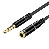 3,5mm Audio-Verlängerungskabel 3/4-adrig Stecker-Buchse Stereo-Aux-Kabel Vergoldete Anschlüsse für Kopfhörer Lautsprecher Projektor Mikrofon