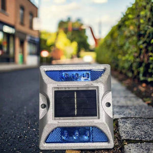 वाटरप्रूफ फ्लैशिंग डेक लाइट बिल्ली आंख मार्कर्स सड़क सुरक्षा के लिए चिंतनशील एल्यूमीनियम सौर रोड स्टड - Product Image 6