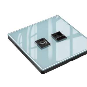 Puerto universal para computadora, adaptador de módulo RJ45, panel de vidrio, toma de interfaz CAT5E, cable Ethernet + toma de pared para TV - Product Image 1