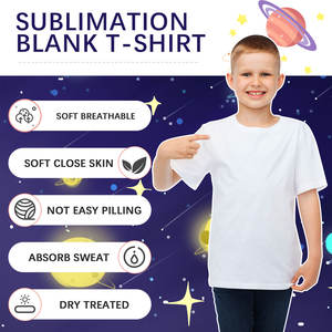 Camisetas Blancas para Niños para Sublimación, 100% Poliéster con Sensación de Algodón, Camiseta Blanca Lisa para Niños, Camiseta para Sublimación con Logotipo Personalizado - Product Image 2
