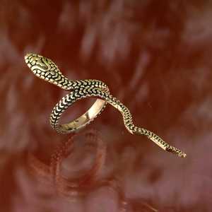 2024 à la mode brillant 18K plaqué or serpent ouvert en laiton massif bague de fiançailles de haute qualité femmes fête porter bijoux cadeau - Product Image 5