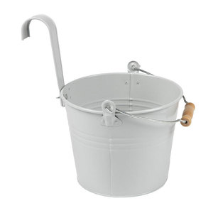 <span class=keywords><strong>Vasi</strong></span> da <span class=keywords><strong>fiori</strong></span> in acciaio zincato color zinco naturale con gancio e foro di scarico - Product Image 4