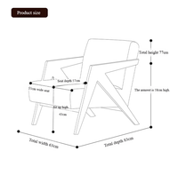 Fauteuil de salon haut de gamme, fauteuil artistique adapté à la chambre et au salon, chaise de canapé en bois