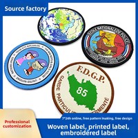Étiquette tissée personnalisée en polyester à point noué pour col, écusson de vêtement scolaire, poitrine et dos, pour personnalisation de vêtements en usine par broderie