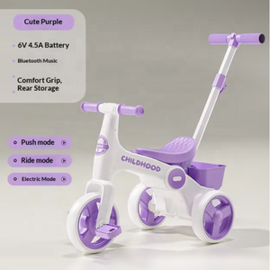 <span class=keywords><strong>Triciclo</strong></span> Eléctrico de Pedales para Niños de 1 a 6 Años, de Plástico, Ligero, Fácil de Empujar, Multifuncional, Recargable - Product Image 5