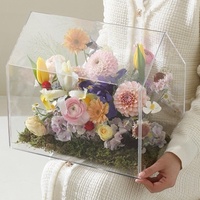 Boîte de présentation transparente en acrylique personnalisée, emballage floral, boîte anti-poussière, présentoir de bouquet pour fleuriste, décoration de la maison, cadeau