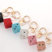 Porte-clés complet en dés de diamant version coréenne, sac de dame mignon et à la mode, porte-clés de voiture