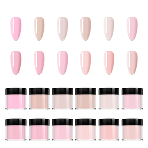 ผงอะคริลิค 6 สี 10 มล. สีชมพูคริสตัล นู้ด โพลี โมโนเมอร์ สำหรับต่อเล็บ ตกแต่งเล็บ อุปกรณ์ทำเล็บ - Product Image 1