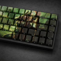 Keyboards Diy Custom LOL Sherwood Forest Ashe 68 Key PBT Dye Sublimation Side Printed Keycaps Cherry Profile Keyboard Set
