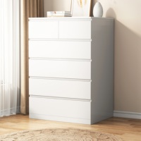 Commode moderne en MDF à 6 tiroirs, armoire de rangement grande capacité, meuble organisateur pour chambre, maison et bureau