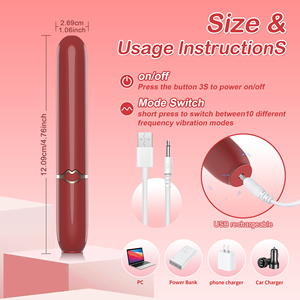 เครื่องสั่นรูปลิปสติกสีแดงสำหรับผู้หญิง ขนาดเล็กพกพาสะดวก <span class=keywords><strong>นวด</strong></span>กระตุ้นด้วยแรงสั่นสะเทือนทรงพลัง เงียบ กันน้ำ ชาร์จผ่าน USB ของเล่นผู้ใหญ่ - Product Image 5