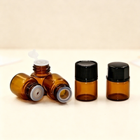 Flacon échantillon en verre ambré transparent 1ml 2ml 3ml 5ml, flacon en verre vide pour parfum, huile essentielle, sérum, emballage cosmétique de voyage