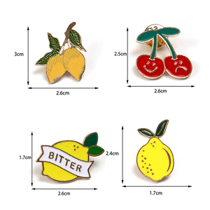 Neue Mode Cartoon Obst Brosche Pin Weiche Emaille Metall Anstecknadeln Erdbeer Orange Zitrone Abzeichen für Hut Kleidung Tasche Schmuck - Product Image 6
