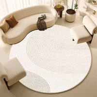 Tapis de sol de luxe rond en polyester pour chambre et salon