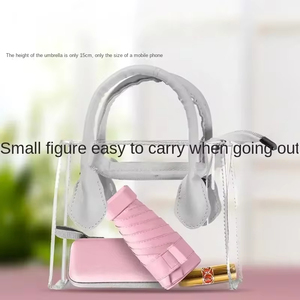 Biểu tượng tùy chỉnh in ấn giá rẻ gấp Windproof Túi Ô xách tay Mưa Mini Túi Ô dù với túi - Product Image 3