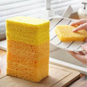 Wood pulp cotton <b>sponge</b>, scouring pad, dishcloth, kitchen cleaning brush, stain remover, bathtub brush, dish <b>sponge</b>, magic - Product Image 1