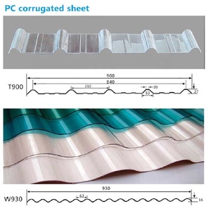 Panneau de toit PC en plastique ondulé avec revêtement UV, feuille de <span class=keywords><strong>Polycarbonate</strong></span> pour serre - Product Image 2