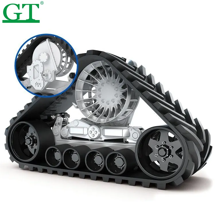 Agricultural Farm Equipment Work Rubber Track Conversion System Crawler Tracked Chassis For Combine Harvester