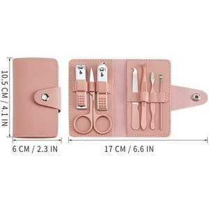 Portable Stainless Steel Manicure Pedicure Tool Set 7 Piece <b>Nail</b> Care <b>Kit</b> with Case for Home Travel - Product Image 2