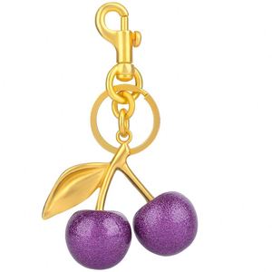 Superior Quality Gold Plated Cherry Bag Charm Luxury Keychain Accessory Purse Charm for Handbags Premium Gifts for Women RTS - Product Image 1