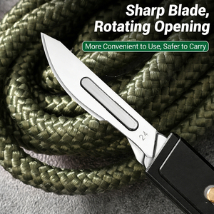 Navajas Utilitarias EDC, Navajas Pequeñas para Llavero # Cuchillo Plegable con 24 Cuchillas de Repuesto para Hombre, para Uso en Exteriores y Desollado - Product Image 3
