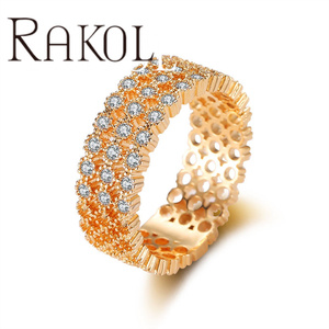 Rakol เครื่องประดับคริสตัลแหวนคู่ชุบทอง RP147 - Product Image 5