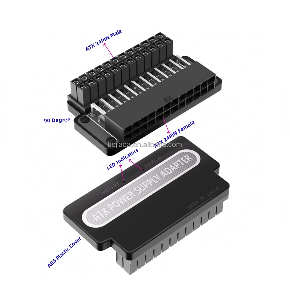 90度ATX24ピンコネクタメス-24ピンオス電源アダプタカード在庫あり