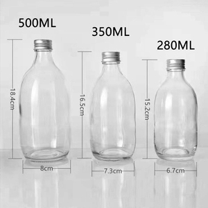 Botella de vidrio transparente redonda vacía Oshow de 300 ml y 500 ml con tapa de rosca, ecológica, para café, leche, té, cold brew y <span class=keywords><strong>kombucha</strong></span> - Product Image 6