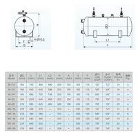 Récepteur de liquide horizontal Fask W2 14 16 19 23 29 pour unité de réfrigération de stockage frigorifique