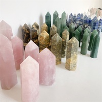 Tour en cristal de jaspe océanique de guérison naturelle de grande taille Pointe d'opale rose de quartz rose pour la décoration