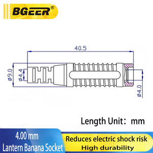 Connettore Femmina Tipo Banana da 4mm in Ottone Stampato a Iniezione, Terminale Femmina in Metallo per Cablaggio Elettrico - Product Image 3