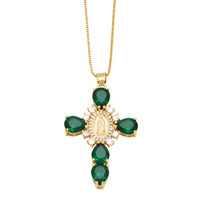 Boutique Vente en gros Collier Croix Acier inoxydable Jésus & Vierge Marie Plaqué or Religieux Catholicisme Cadeau religieux