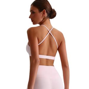 Hete Sexy Beauty Cross Back Gymkleding Push-Up Yogabeha Op Maat Gemaakte Ademende Racerback Hardloopsportbeha - Product Image 5