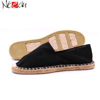 Espadrilles Nicecin en chanvre naturel de couleur unie, impression personnalisée sur les espadrilles