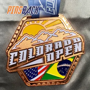 कस्टम पदक PINSBACK स्मारिका पदकों तांबा धातु मैराथन दौड़ के लिए उच्च बनाने की क्रिया रिबन कस्टम खेल पुरस्कार पदक पदक