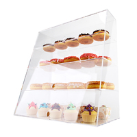 Vitrine de pâtisserie Vitrine de boulangerie en acrylique Étagère à beignets amovible transparente Vitrine de boulangerie beignet en acrylique