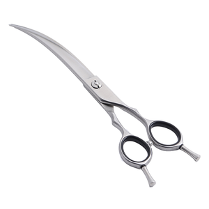 Tijeras Veterinarias de Acero Inoxidable de 7.5 Pulgadas, Ecológicas, Curvas, con Forma de Espina de Pescado/Densas, para Peluquería Canina - Product Image 1