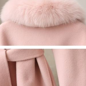 Chaqueta de Invierno para Mujer, Nueva Moda, con Cuello de Piel de Zorro, Abrigo de Lana de Doble Cara, Cálido y Elegante - Product Image 2