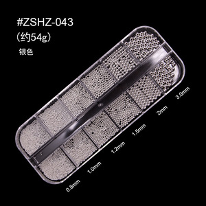 Perles de caviar 3D de tailles variées pour nail art, 12 compartiments, breloques métalliques or et argent, mini décorations rondes en cristal DIY, accessoires de manucure - Product Image 5