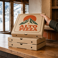 Cajas de Pizza Corrugadas de Kraft de Color, Resistentes al Agua, Ecológicas, de Tamaño Completo, Impresas Personalizadas al por Mayor, con Logotipo