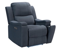 Canapé inclinable électrique moderne HOMERS 321, revêtement en microfibre, avec éclairage LED pour salon