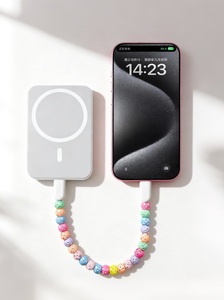 Bracelet de charge rapide en perles arc-en-ciel tendance, câble de données PD 60W Type C vers C, accessoires pour téléphone - Product Image 3