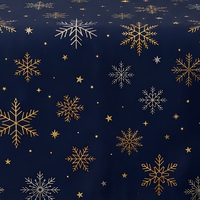 Chemin de table flocon de neige de Noël en RPET, couvre-lit antidérapant avec dos en caoutchouc, tissu imprimé décoratif
