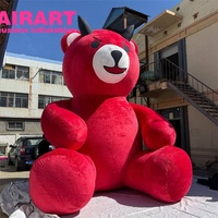 Mascotte gonflable de décoration de bar de club, ours démon rouge gonflable, ours en peluche mignon gonflable