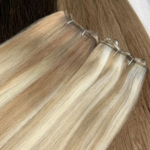 Extensiones de Cabello Humano Eslavo Virgen Europeo de Precio de Fábrica, Trama Genius Invisible de Doble Grosor, Tejido Rubio - Product Image 6