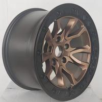 Rines de Aleación Beadlock 17x8.5 ET0 5x127 Bronce Negro para Todoterreno, Compatibles con Jeep Wrangler JK JL Gladiator Grand Cherokee 4x4 QS1356TP